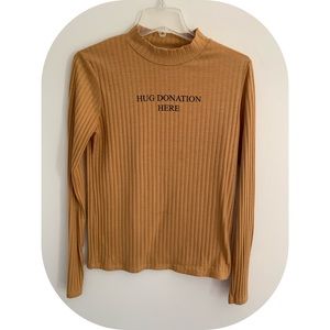 Graphic mock neck top